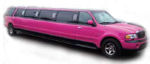 Chauffeur stretch pink Jeep Expedition limo hire in UK