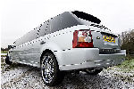Chauffeur stretched silver Range Rover Sport limousine hire in Glasgow, Edinburgh, Scotland